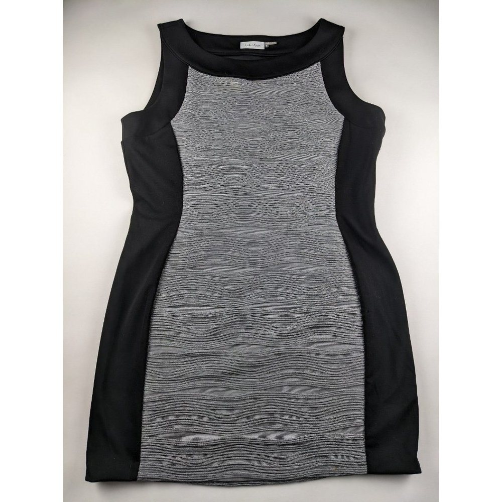 Calvin Klein Black & Gray Sleeveless Dress Women's Size 16